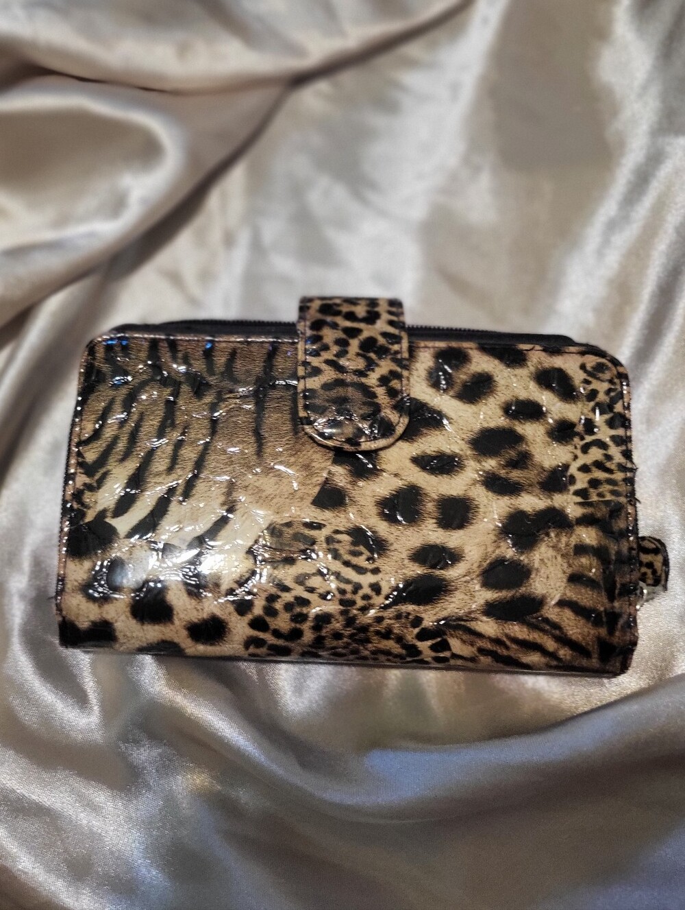 Leopard Print Women's Wallet - Patent Animal Print
